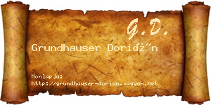 Grundhauser Dorián névjegykártya